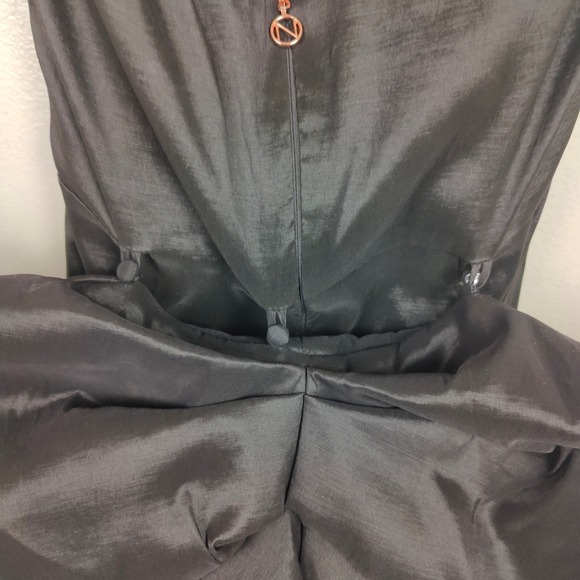 Nookie Adore 2-Way Dress Womens Medium Black Strapless Ruched Gown Big Bow NWT - Picture 7 of 14